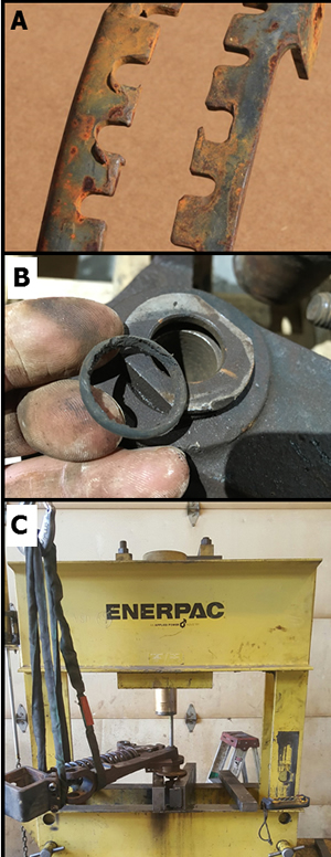 Depth adjust axle, spindles with triple lip seals and depth adjust arm for John Deere 60 and 90 Series